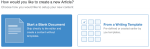 Article Writer Tool Create New Article Options