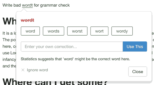 Content Writing Tool Grammar Spelling Check